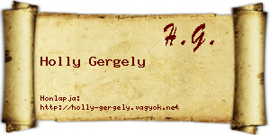 Holly Gergely névjegykártya